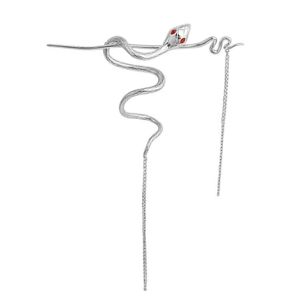 Fashionable Tassels Wrap Around Spirit Snakes Hair Sticks Fashion Metal Hair Pins Stick Bun Chopsticks Hair Accessories For Women Bun