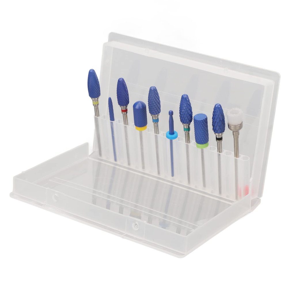 10pcs Nails Drill Bits, Tungsten Steel Nail Grinding Head Sets Manicure Pedicure Remover Tools for Acrylic Gel Nails