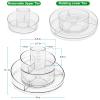 Taiuloo 360 Rotating Makeup Organizer, Clear Acrylic Lazy Susan Cosmetic Storage Turntable for Skincare, Perfume & Lipstick, Round Spinning Tray with Brush Holder for Vanity, Bathroom view 2