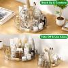 Taiuloo 360 Rotating Makeup Organizer, Clear Acrylic Lazy Susan Cosmetic Storage Turntable for Skincare, Perfume & Lipstick, Round Spinning Tray with Brush Holder for Vanity, Bathroom view 4