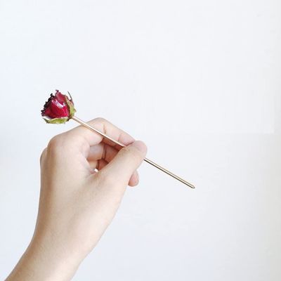 Fashion Immortal Flower Rose Hair Sticks Fashion Metal Hair Pins Stick Bun Chopsticks Hair Accessories For Women Bun