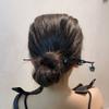 Black Moonstone Dragon Pattern Hair Pins Stick For Buns Handmade Classical Chopsticks Women Thick Hair Hair Accessories view 2