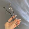 2 Pcs Simple Modern Metal Hair Pins Stick For Buns Handmade Classical Chopsticks Women Thick Hair Hair Accessories Black view 3