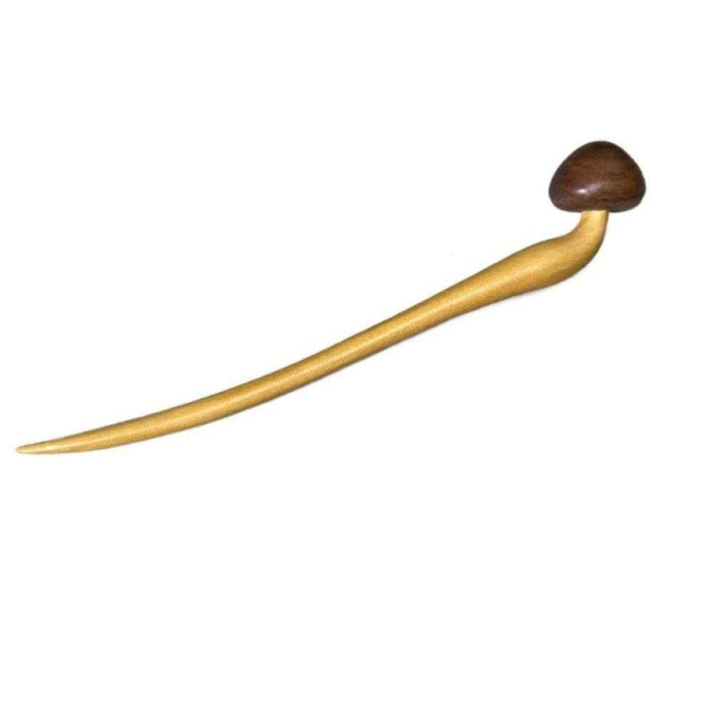 Classical Minimalist Mushroom Wood Hair Pins Stick For Buns Handmade Classical Chopsticks Women Thick Hair Hair Accessories