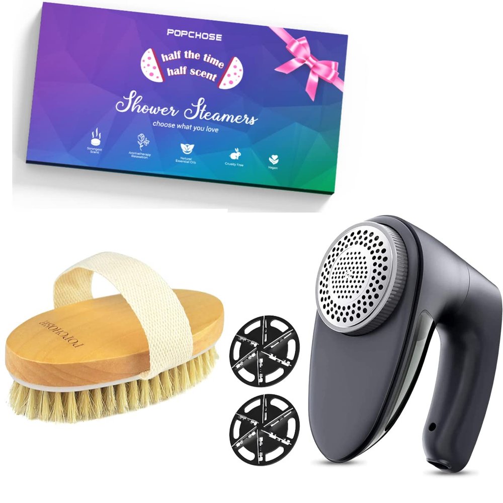 POPCHOSE Shower Steamers Aromatherapy - Dry Brushing Body Brush POPCHOSE Fabric Shaver Stocking Stuffers Christmas Gifts for Women and Mom