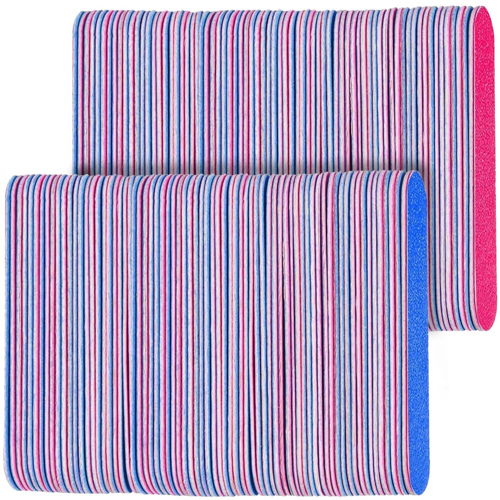 KISEER Mini Nail Files Bulk, 200 Pcs Disposable Double Sided Emery Boards Travel Size for Men, Women, Kids (3.3 Inch)