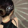 2 Pcs Dark Wind Moonstone Spider Hair Sticks Fashion Metal Hair Pins Stick Bun Chopsticks Hair Accessories For Women Bun Argent view 3