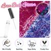 Laza Body Glitter, 2 Jars Iridescent Chunky Sequins with Glitter Glue Perfect for Women Eyeshadow Makeup Face Paint Festival Rave outfits Hair Accessorie Carnival Party Costumes - Brilliant Purple Red view 2