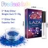 Laza Body Glitter, 2 Jars Iridescent Chunky Sequins with Glitter Glue Perfect for Women Eyeshadow Makeup Face Paint Festival Rave outfits Hair Accessorie Carnival Party Costumes - Brilliant Purple Red view 3