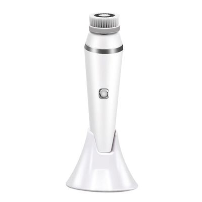 XARONF Electric Facial Cleansing Brush with 4 Replaceable Face Scrub Brush Heads, Waterproof Cleanser Remove Dirt, Oil, Makeup Residue, USB Rechargeable Facial Exfoliator, White (Color : White)