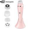 XARONF Electric Facial Cleansing Brush with 4 Replaceable Face Scrub Brush Heads, Waterproof Cleanser Remove Dirt, Oil, Makeup Residue, USB Rechargeable Facial Exfoliator, White (Color : White) view 3