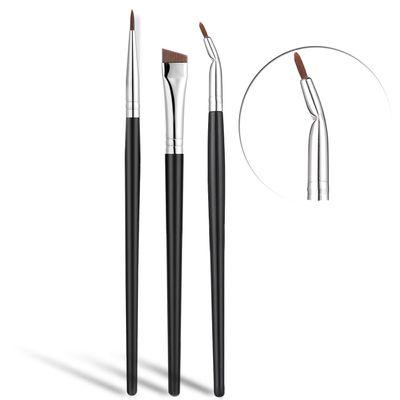 Eyeliner Brushes Set,JASSINS Fine Angled Eyeliner Brushes,Precision Gel Eye Liner Ultra Fine Bent Makeup Brush For Newbies and salon3PCS