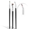 Eyeliner Brushes Set,JASSINS Fine Angled Eyeliner Brushes,Precision Gel Eye Liner Ultra Fine Bent Makeup Brush For Newbies and salon3PCS view 1