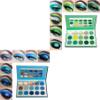 Afflano Blue Green Eyeshadow Palette Eyes Makeup Set 2 Pcs, Avocado Green Eye Shadow Blue Makeup Palettes Eyeshadow, Long Lasting Matte Glitter Forest Yellow Green Eye Makeup for Christmas Women Girl view 1