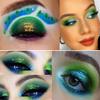 Afflano Blue Green Eyeshadow Palette Eyes Makeup Set 2 Pcs, Avocado Green Eye Shadow Blue Makeup Palettes Eyeshadow, Long Lasting Matte Glitter Forest Yellow Green Eye Makeup for Christmas Women Girl view 2