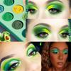 Afflano Blue Green Eyeshadow Palette Eyes Makeup Set 2 Pcs, Avocado Green Eye Shadow Blue Makeup Palettes Eyeshadow, Long Lasting Matte Glitter Forest Yellow Green Eye Makeup for Christmas Women Girl view 3