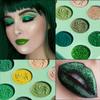 Afflano Blue Green Eyeshadow Palette Eyes Makeup Set 2 Pcs, Avocado Green Eye Shadow Blue Makeup Palettes Eyeshadow, Long Lasting Matte Glitter Forest Yellow Green Eye Makeup for Christmas Women Girl view 4