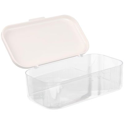 SOLUSTRE Makeup Storage Box with Lid 3 Drawers Portable Organizer Home Storage Cosmetic Display Case