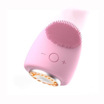 XARONF Facial Cleansing Brush Heated, Waterproof Face Scrubber for Deep Cleanser,Face Brush Gentle Exfoliating Massaging, 9 Adjustable Speeds USB Rechargeable Exfoliating Brush (Color : Pink)