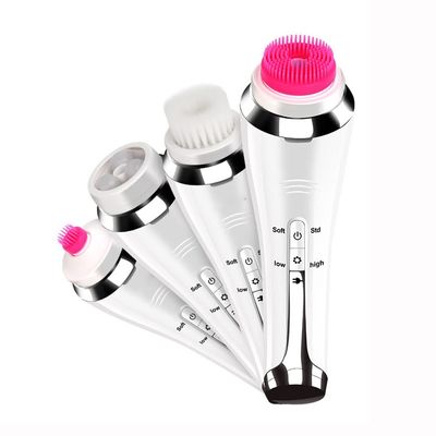 XARONF Facial Cleansing Brush Face Scrubber: Waterproof Face Spin Cleanser Brushes with 4 Brush Heads for Deep Cleansing, USB Rechargeable, Help Get Rid of Blackhead Acne