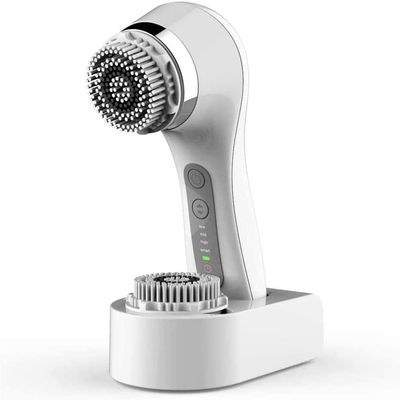 XARONF Facial Cleansing Brush,Rechargeable IPX7 Waterproof with 2 Brush Heads,Face Brush Use for Exfoliating, Massaging and Deep Cleansing (Color : White)