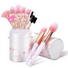 Makeup Brushes Set DUAIU 16PCS Marble Make up Brushes Foundation Eyeshadow Concealer Eyebrow Blush Face Mask Brush Set With Gift Box Make Up ToolPink) view 1