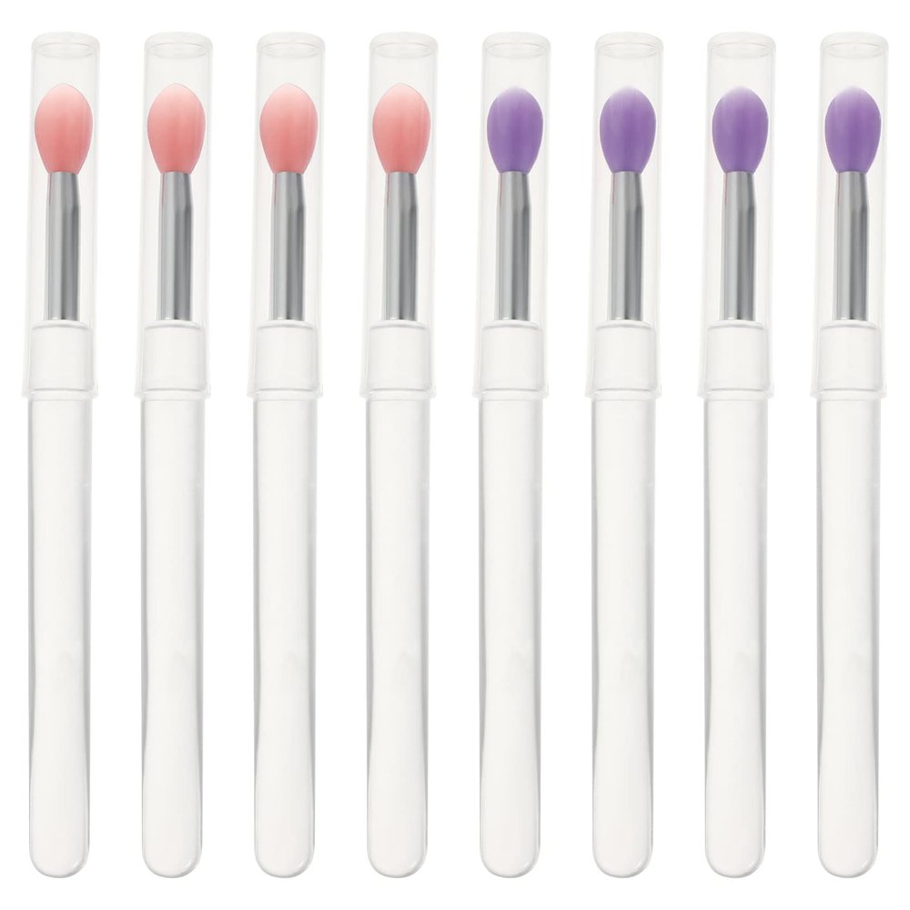 SOLUSTRE 8pcs Silicone Eyeshadow Cover Lipstick Brushes for Makeup Application Lightweight and Travel-friendly Tools for Professional and Personal Use
