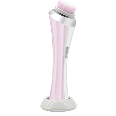 XARONF Electric Facial Cleansing Brush with 4 Replaceable Face Scrub Brush Heads, Waterproof Cleanser Remove Dirt, Oil, Makeup Residue, USB Rechargeable (Color : Pink)