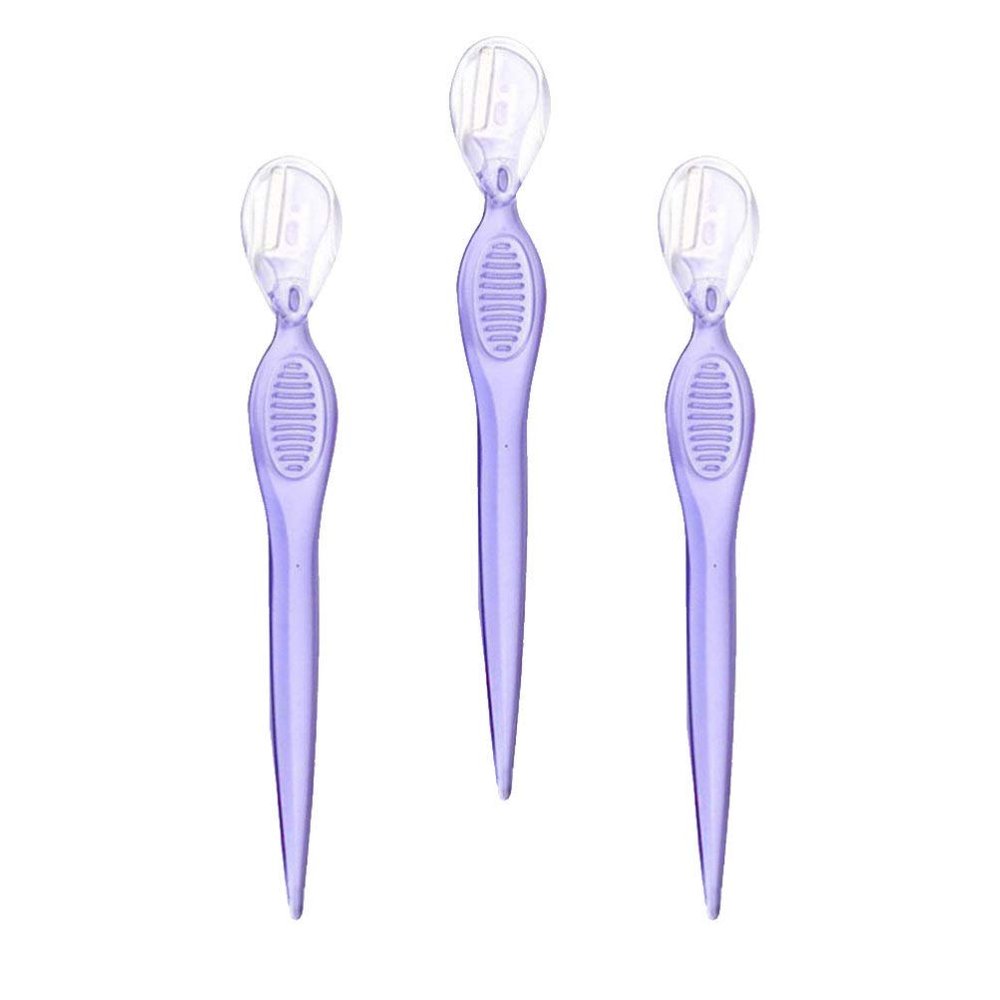 SOLUSTRE 3pcs Stainless Steel Eyebrow Precision Eyebrow Trimmers for Delicate Grooming Lightweight Makeup Tools for Women and Girls