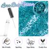Laza Body Glitter, 2 Jars Holographic Chunky Sequins with Glitter Glue Perfect for Women Eyeshadow Makeup Face Paint Festival Rave Outfits Hair Accessories Carnival Party Costumes - Cyan Blue view 2