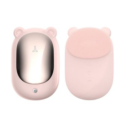 XARONF Facial Cleansing Brush Electric Waterproof Face Scrubber, Rechargeable Silicone Face Brush with Heated for Exfoliating, Deep Cleansing, Massaging (Color : Pink)