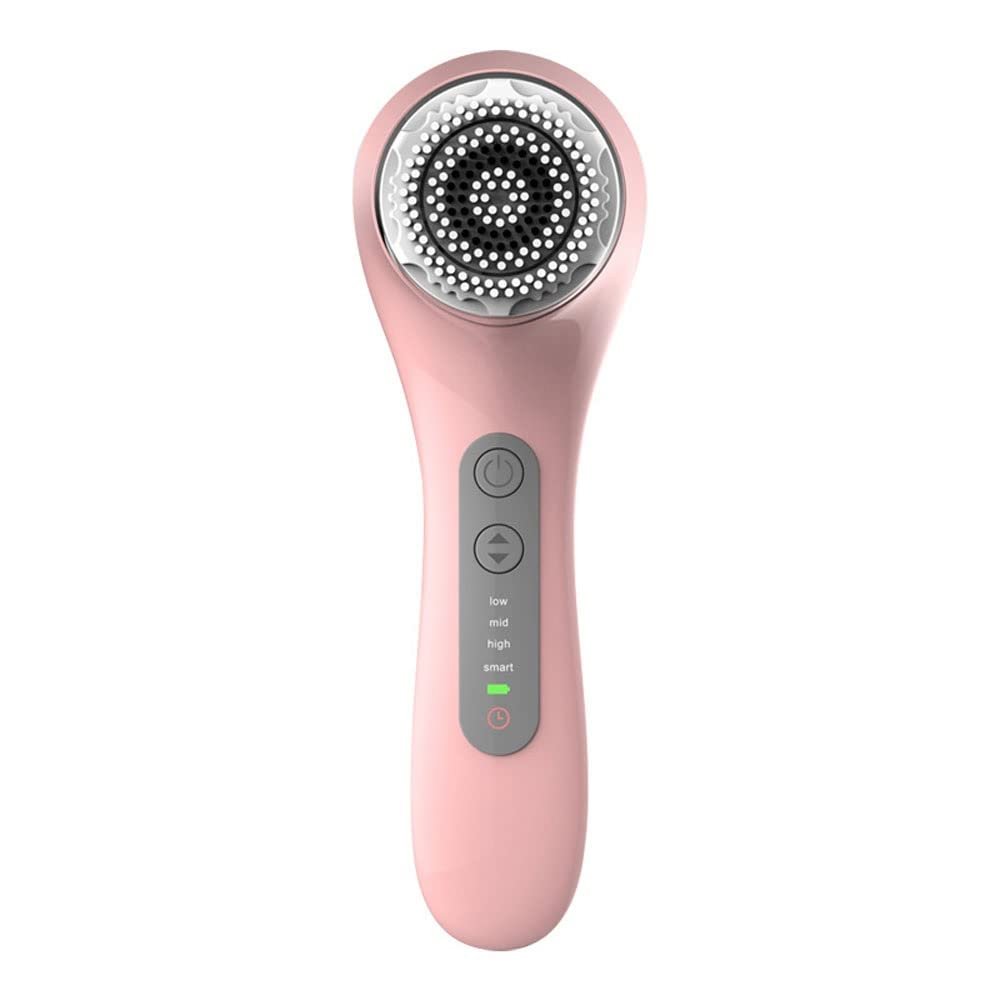XARONF Facial Cleansing Brush,Rechargeable IPX7 Waterproof with 2 Brush Heads,Face Brush Use for Exfoliating, Massaging and Deep Cleansing (Color : Pink)