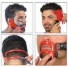 Beard Hairline Shaping Tool, Beard Shaping Tool Kit, Haircut Tool Kit, Comb For Beard Trimming, Beard Styling Cutting Hairline Grooming Red Plastic Beard Template Set (4pcs) view 2