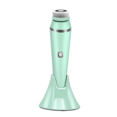 XARONF Electric Facial Cleansing Brush with 4 Replaceable Face Scrub Brush Heads, Waterproof Cleanser Remove Dirt, Oil, Makeup Residue, USB Rechargeable Facial Exfoliator, White (Color : Green)