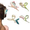 4Pcs Hair Clips for Women Large Non-Slip Strong Metal Hair Claw: Butterfly, Flower, Mermaid Sparkly Jaw Claws for Thick Hair view 1