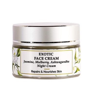Organic and Natural - Jasmine, Mulberry, Ashwagandha - Night Face Cream - Dry Skin - Best for Men and Women - Vegan, Organic, Paraben Free - 30gm