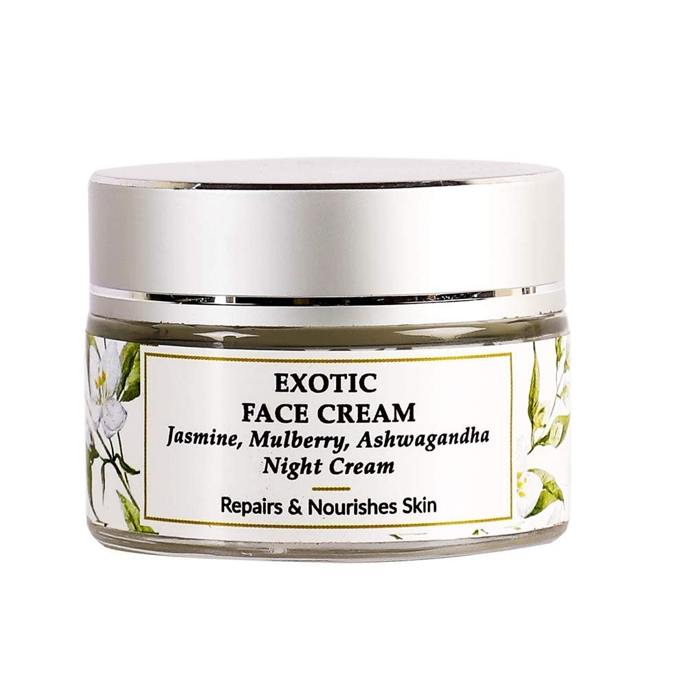 Organic and Natural - Jasmine, Mulberry, Ashwagandha - Night Face Cream - Dry Skin - Best for Men and Women - Vegan, Organic, Paraben Free - 30gm