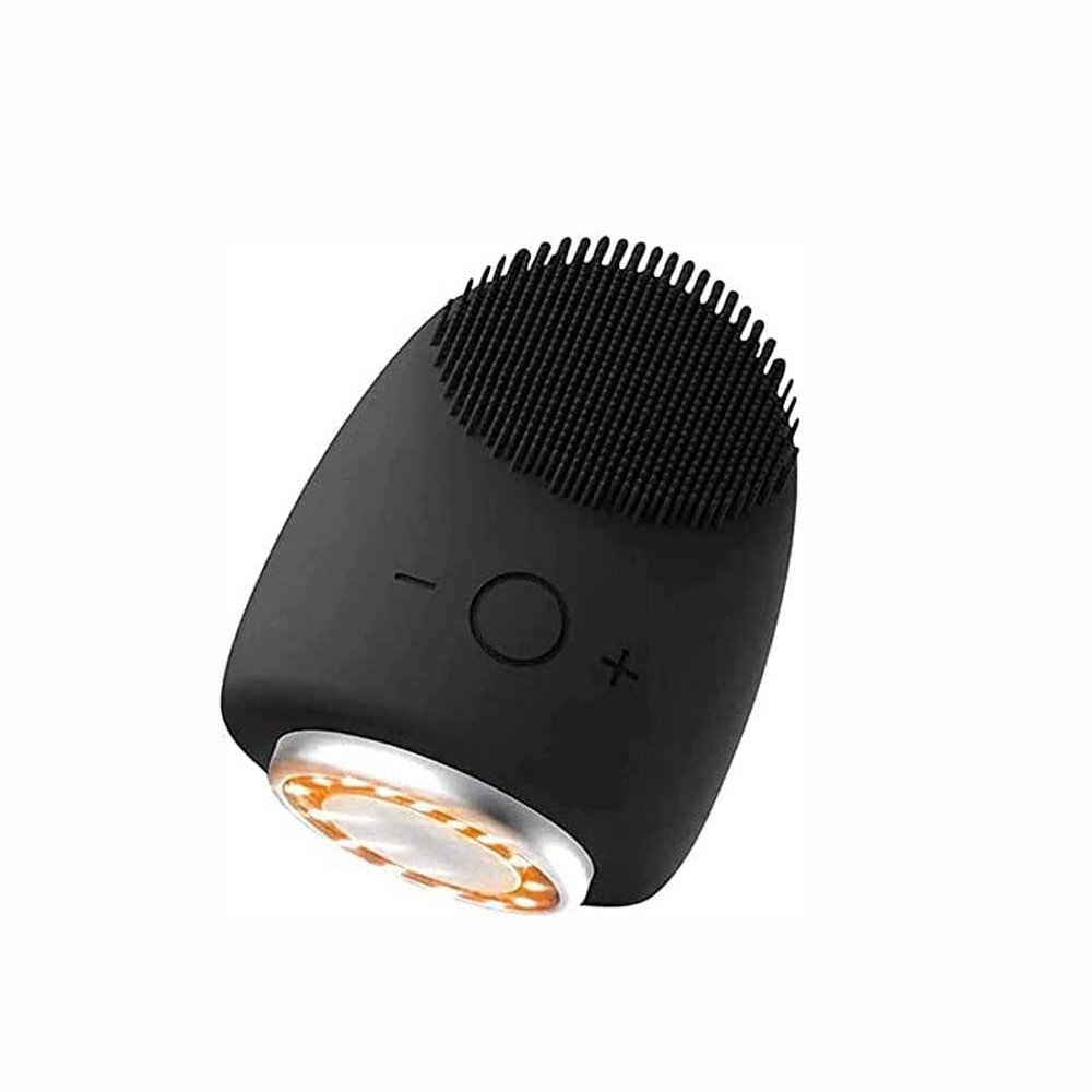 XARONF Facial Cleansing Brush Heated, Waterproof Face Scrubber for Deep Cleanser,Face Brush Gentle Exfoliating Massaging, 9 Adjustable Speeds USB Rechargeable Exfoliating Brush (Color : Black)