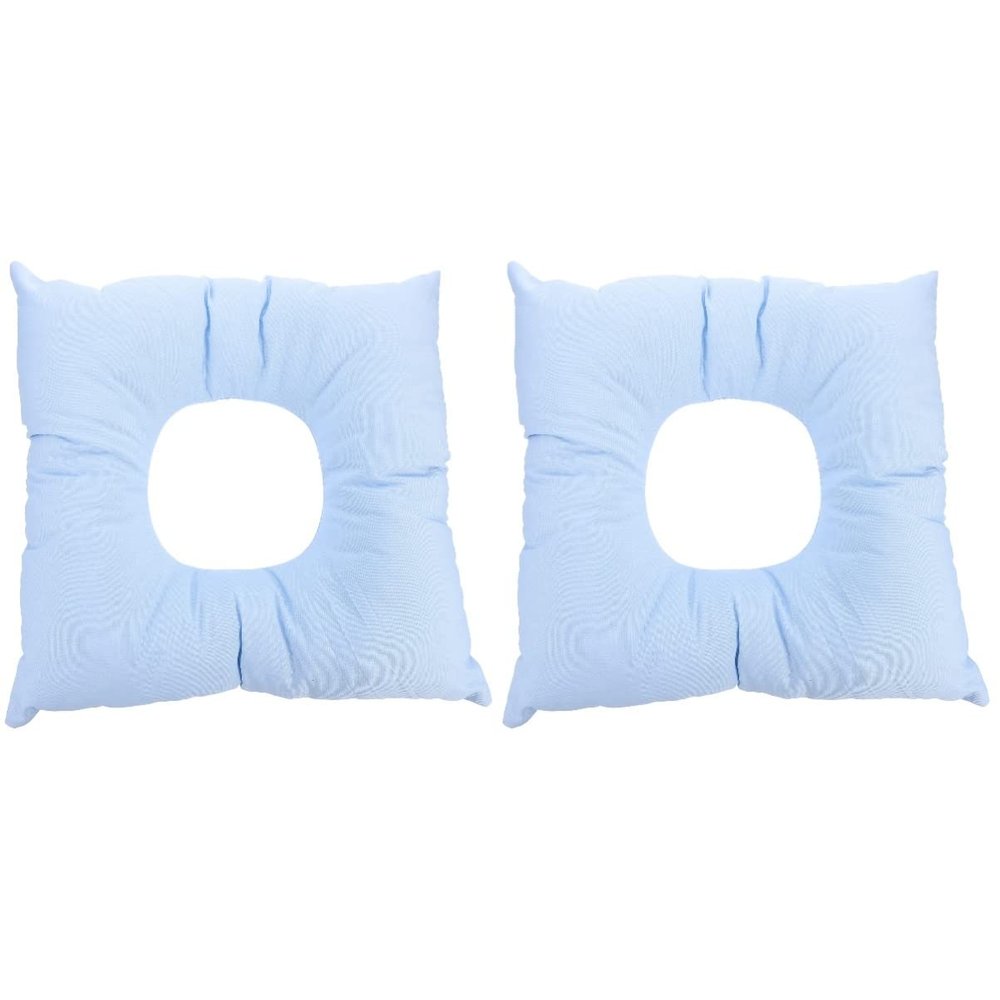 iplusmile 2 pcs Relax Salons for Salon Comfortable Pads Travel Cradle Massage Tables Washable Table Flight Face Reusable Blue Chair Beauty Bed Donut Down Headrest Parlors Body O-Shaped Hole