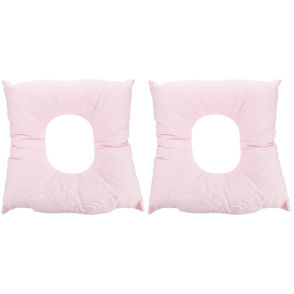 iplusmile 2pcs Shaped Face Down Pillow for Salon Headrest Reusable Body Relax Cushion Comfortable Massage Pad Fluffy Material for Spa and Neck Support