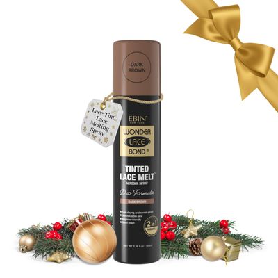 EBIN NEW YORK Tinted Lace Spray - 10X Quick Dry, Water Resistant, No Residue, Even Application, Skin Tone Matching, Natural Look - 3.38oz/ 100ml - Dark Brown