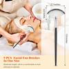 9 Pieces Facial Fan Mask Brushes, Soft Facial Applicator Brushes Tools for Peel Glycolic Makeup for Mud Cream(Champagne, Purple, Black) view 2