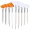 9 Pieces Facial Fan Mask Brushes, Soft Facial Applicator Brushes Tools for Peel Glycolic Makeup for Mud Cream(White, Yellow) view 1