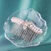 Andelaisi Boho Crystal Pearl Hair Comb Gold Rhinestone Wedding Hair Comb Barrettes Vintage Crystal Cz Hair Comb Headpiece Bling Cz Butterfly Comb Clip Headwear Pearl Wedding Hair Accessories(Style A) view 3