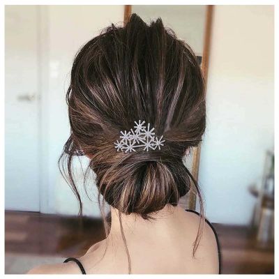 Andelaisi Vintage Crystal Snow Hair Comb Rhinestone Wedding Hair Comb Silver Crystal Cz Hair Comb Barrette Sparkly Cz Bride Hairpiece Comb for Women and Girls Bridal Hair Accessories Headdress