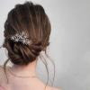 Andelaisi Vintage Crystal Snow Hair Comb Rhinestone Wedding Hair Comb Silver Crystal Cz Hair Comb Barrette Sparkly Cz Bride Hairpiece Comb for Women and Girls Bridal Hair Accessories Headdress view 2