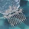 Andelaisi Vintage Crystal Snow Hair Comb Rhinestone Wedding Hair Comb Silver Crystal Cz Hair Comb Barrette Sparkly Cz Bride Hairpiece Comb for Women and Girls Bridal Hair Accessories Headdress view 4