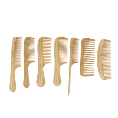 Mikinona Bamboo Hairbrush Set Wood Brush Hair Comb Tail Comb Styling Tool for All Hair