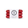TELETIES - Spiral Hair Coils - Ponytail Holder Hair Ties for Women - Phone Cord Hair Ties - Strong Grip, No Rip, Water Resistant, No Crease Hair Tie Coils - 3 pack (Large, Scarlet Red) view 1