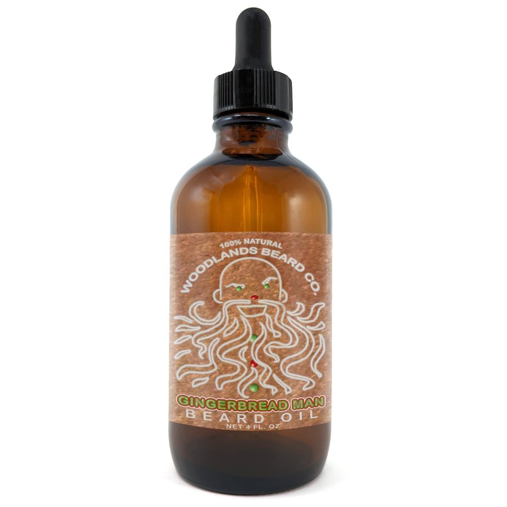 Gingerbread Man Beard Oil - Gingerbread Cookie Inspired Scent (4oz)